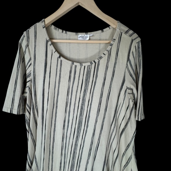 Prairie Cotton Y2K Striped Side Pocket Swing Midi Dress Sz XL - Picture 3 of 6